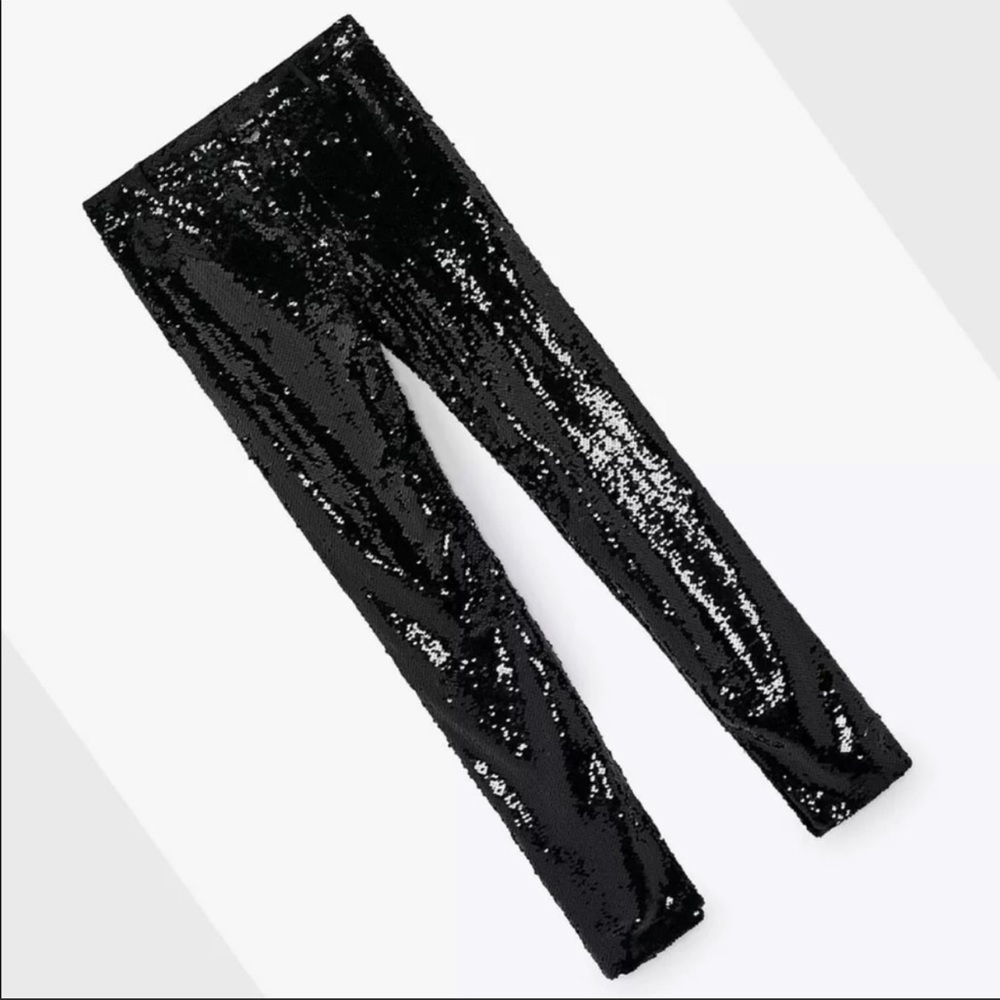 Zara Sequin Straight Leg Pants